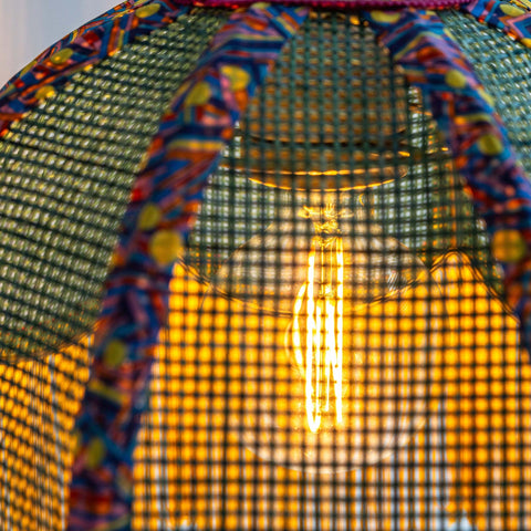 Coloured Rattan Scalloped Tiffany Collection- Yellow & Green