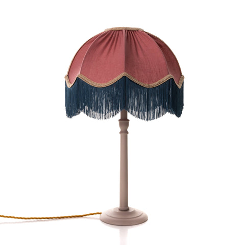 Linen Scalloped Tiffany- Dusky Pink, Blue and Beige