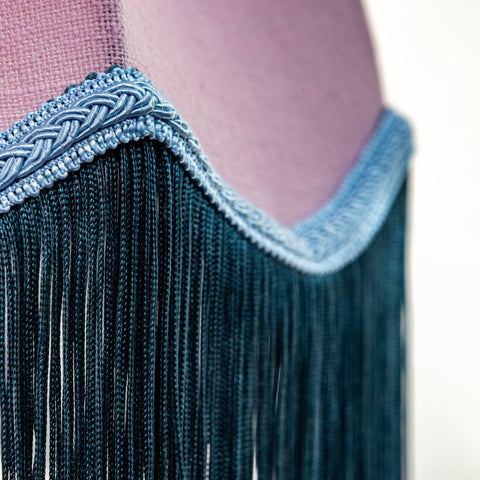 Linen Scalloped Tiffany- Pink, Blue and Pale Blue