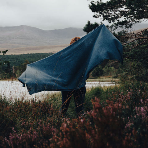 Teal Blue Luxury Light Pure Cashmere Wrap