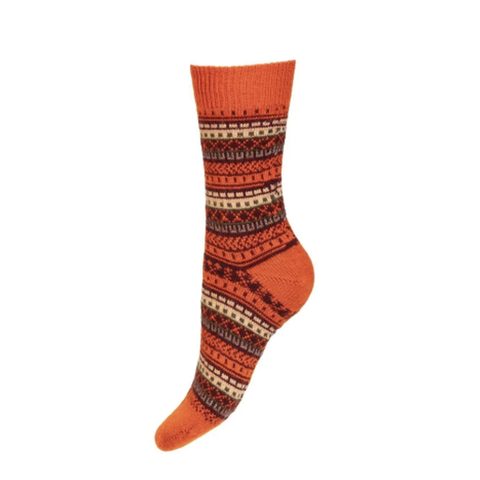 Ladies Fair Isle Socks in Boom