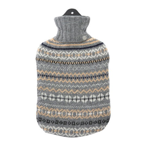 Lambswool Knit Fair Isle Sustainable Hot Water Bottle Neutrals