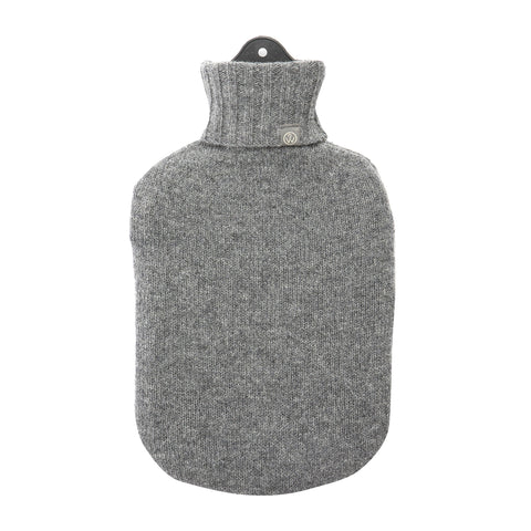 Lambswool Knit Large Block Colour Sustainable Hot Water Bottle Charcoal Grey