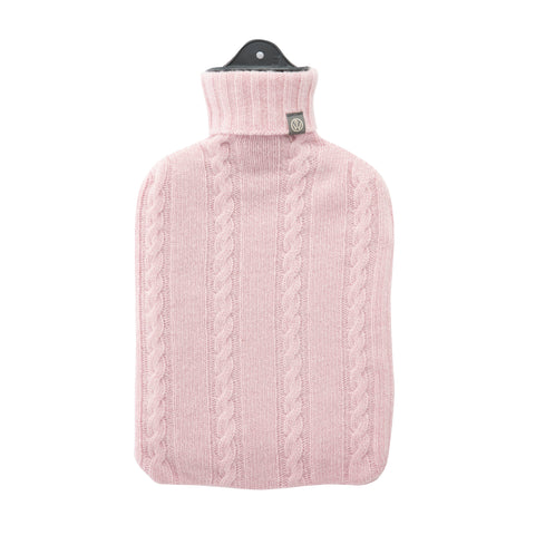 Cashmere Knit Sustainable Hot Water Bottle Marshmallow Pink
