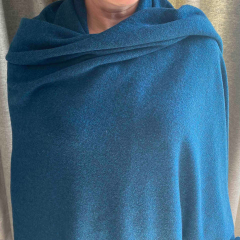 Teal Blue Luxury Light Pure Cashmere Wrap