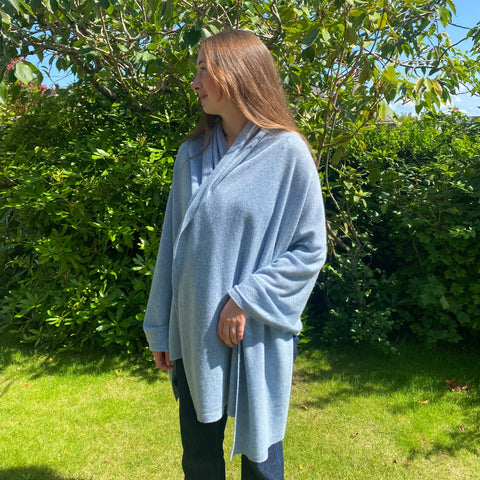 Light Blue Cashmere Travel Wrap