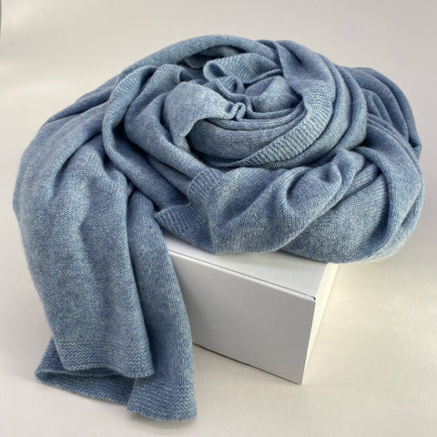 Light Blue Cashmere Travel Wrap