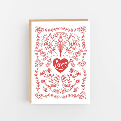 Pretty Love Card - RED