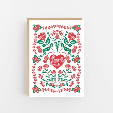Pretty Love Card - COLOUR