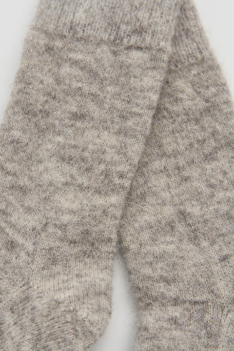 Ultra Soft Alpaca Bed Socks - Plain - Grey