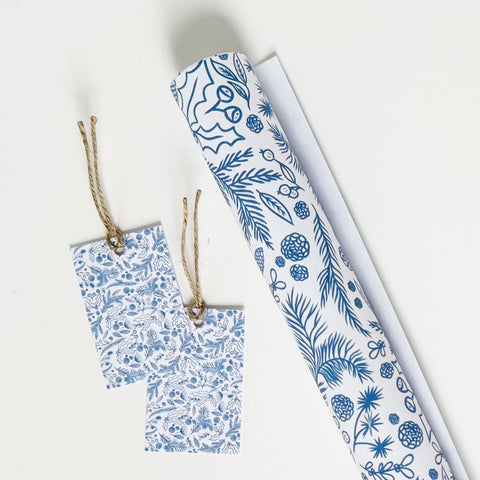 Seasons Greetings Blue Gift Tags