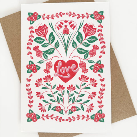 Pretty Love Card - COLOUR