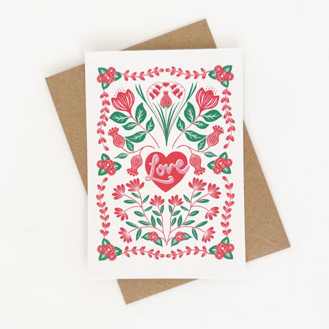 Pretty Love Card - COLOUR