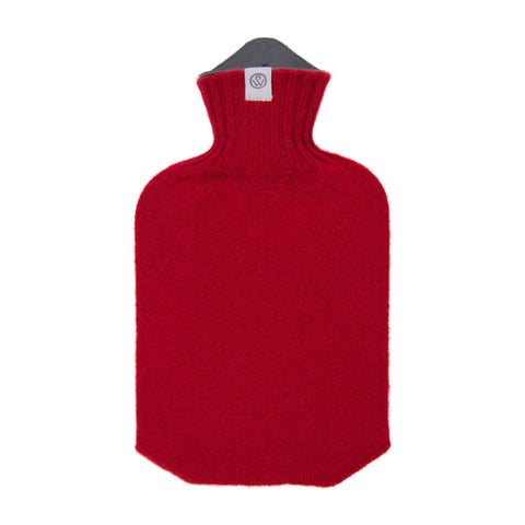 Lambswool Knit Sustainable Hot Water Bottle Mini Red