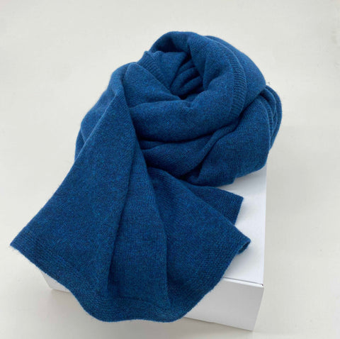 Teal Blue Luxury Light Pure Cashmere Wrap