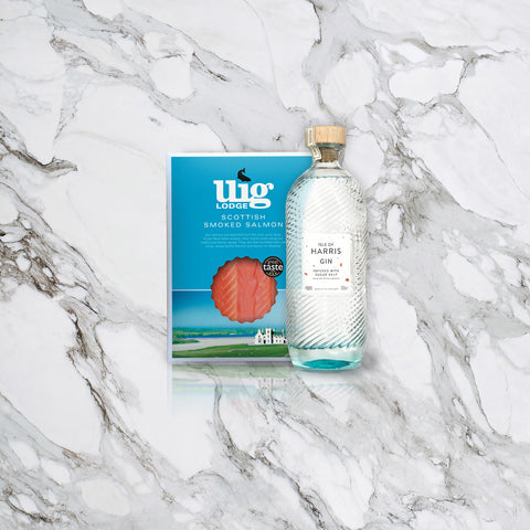 Uig Lodge Smoked Salmon and Harris Gin hamper