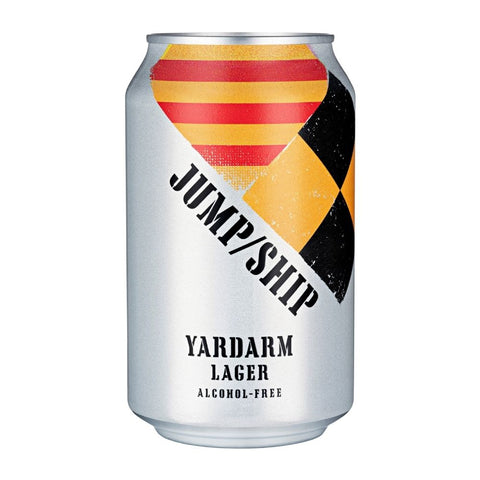 Alcohol-free Yardarm lager can with colourful design