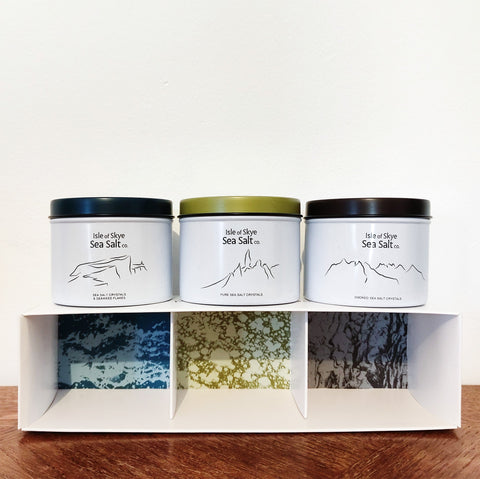 A Taste of Skye - 3 x 120g Natural and Flavoured Sea Salts Gift Set - Isle Of Skye Sea Salt Co. - Made Scotland