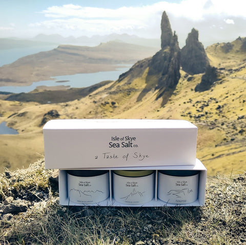 A Taste of Skye - 3 x 120g Natural and Flavoured Sea Salts Gift Set - Isle Of Skye Sea Salt Co. - Made Scotland