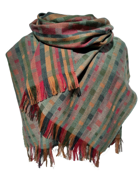 A'an Cashmere Silk Scarf | Strath - Woodland/Strath - Katherine Cowtan - Made Scotland