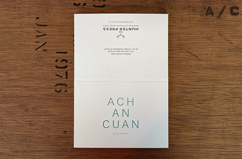 Ach An Cuan - Gaelic Letterpress Notecards - The Hunter Press - Made Scotland