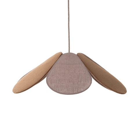 Amanda Wells x Hanem Petal Linen Lampshade – Pink and Caramel - Pendant - Amanda Wells - Made Scotland
