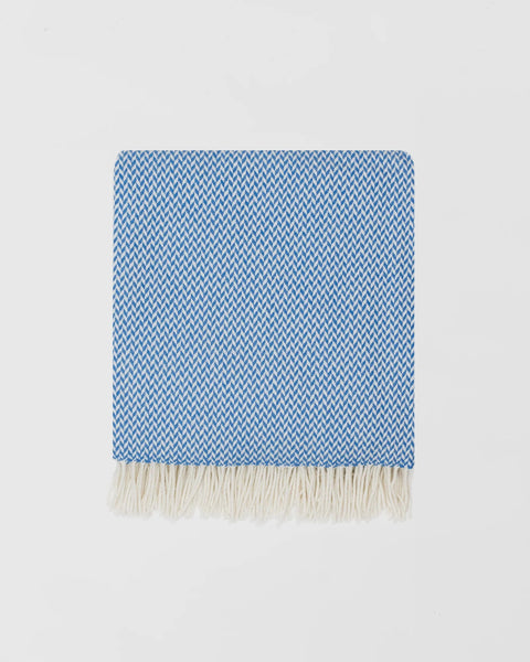 Balintyre Woollen Blanket, Cornflower - Made Scotland - Made Scotland