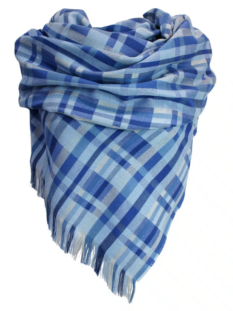 Beinn stripe Cashmere Silk Scarf Lomond- Cransebill/Haze - Lomond-Cranesbill/Haze - Katherine Cowtan - Made Scotland