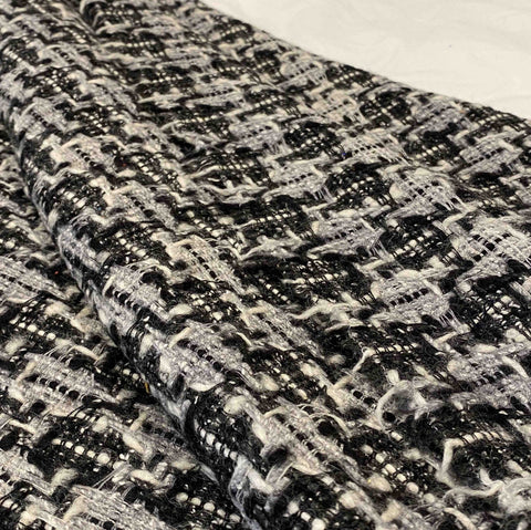 Black and White Textured Luxury Wool Blanket - Extra Large - Ava Innes - Made Scotland