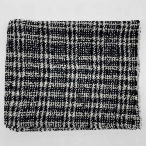 Black & White Boucle Luxury Small Wool Blanket - Small - Ava Innes - Made Scotland