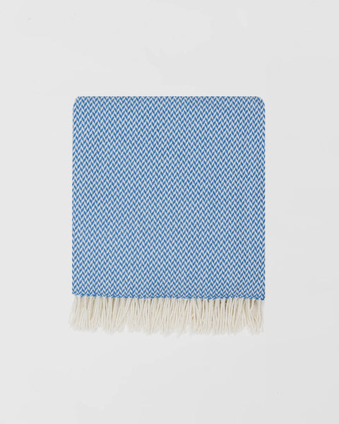 Balintyre Woollen Blanket, Cornflower