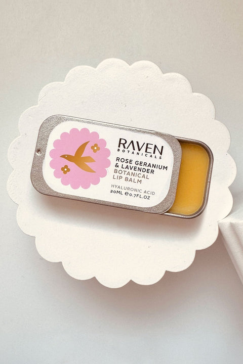Botanical Lip Balm - Rose Geranium & Lavender - Raven Botanicals