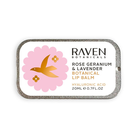 Botanical Lip Balm - Rose Geranium & Lavender - Raven Botanicals - Made Scotland