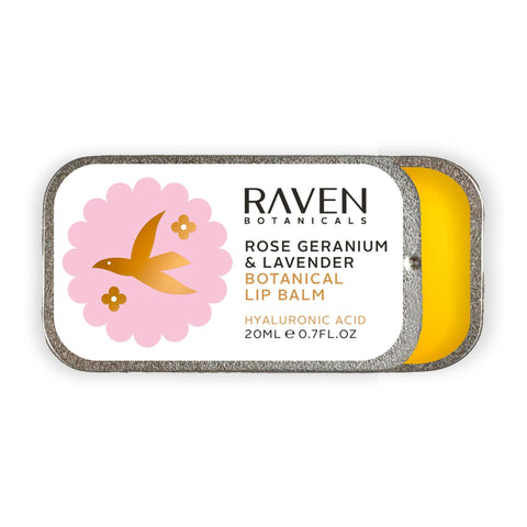 Botanical Lip Balm - Rose Geranium & Lavender - Raven Botanicals - Made Scotland