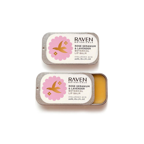 Botanical Lip Balm - Rose Geranium & Lavender - Raven Botanicals - Made Scotland