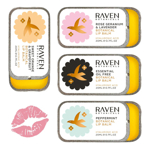 Botanical Lip Balms Set - Raven Botanicals - Made Scotland