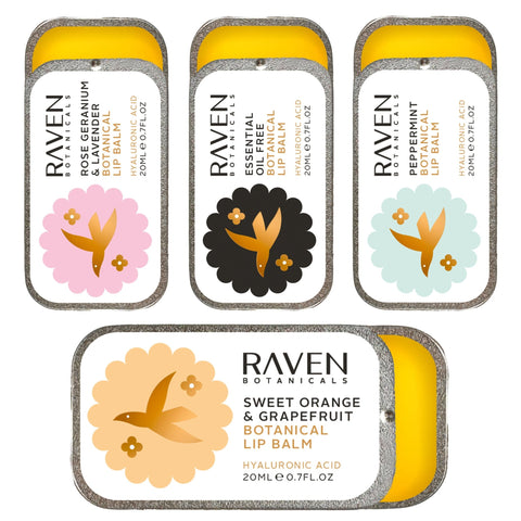 Botanical Lip Balms Set - Raven Botanicals - Made Scotland