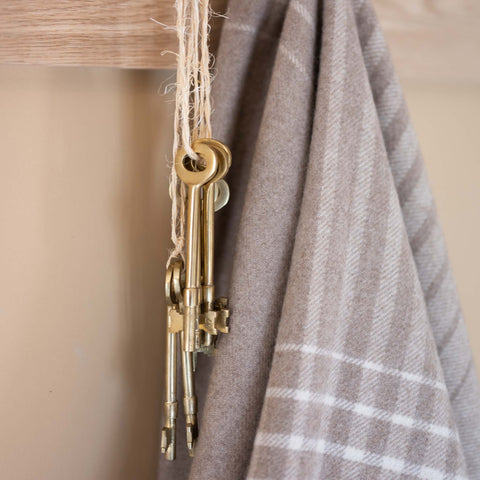 Camel Ombre Check Luxury Cashmere Blanket - Large - Ava Innes - Made Scotland