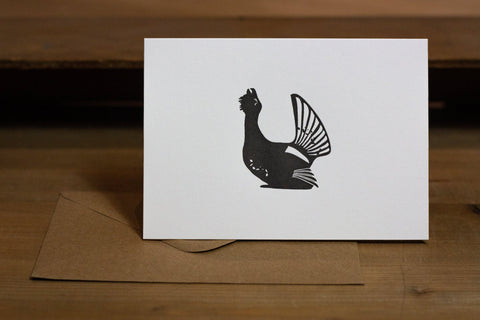 Capercaillie Letterpress Notecard - Single Card - The Hunter Press - Made Scotland