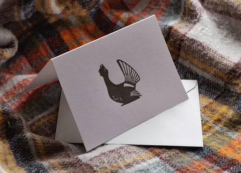 Capercaillie Letterpress Notecard - Single Card - The Hunter Press - Made Scotland