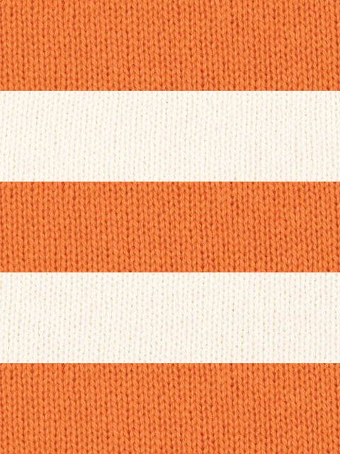 orange and cream merino wool stripe scarf
