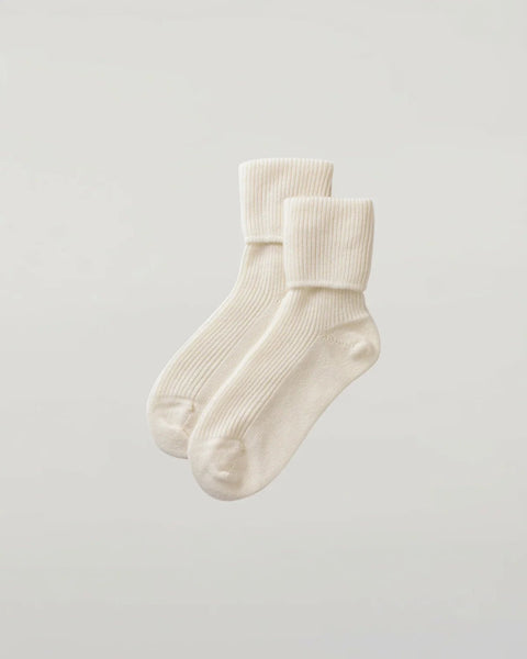 Cashmere Bed Socks in Cream - Made Scotland - Made Scotland