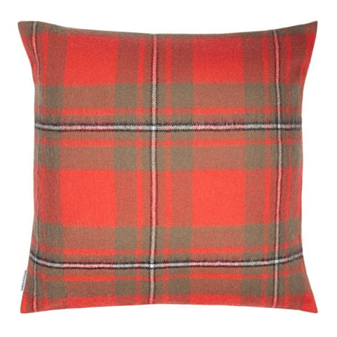 Borders MacGregor Weathered Tartan Lambswool Large Fringed Cushion Cover