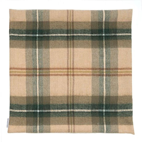 Borders Saskatchewan Weathered Canadian Tartan Lambswool Large Fringed Cushion Cover