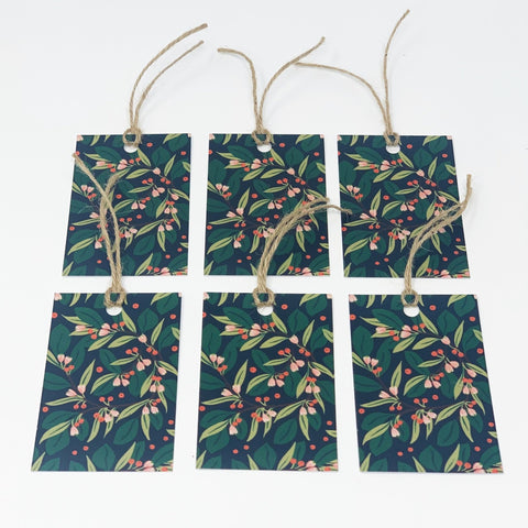 Christmas Greenery DEEP GREEN Gift Wrap & Tags - 1 sheet & 1 tag - Lomond Paper Co - Made Scotland