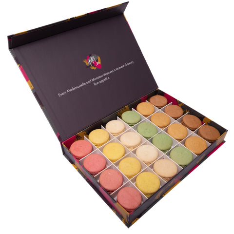 Classic Macaron Gift Box - 24 Macarons - Mademoiselle Macaron - Made Scotland