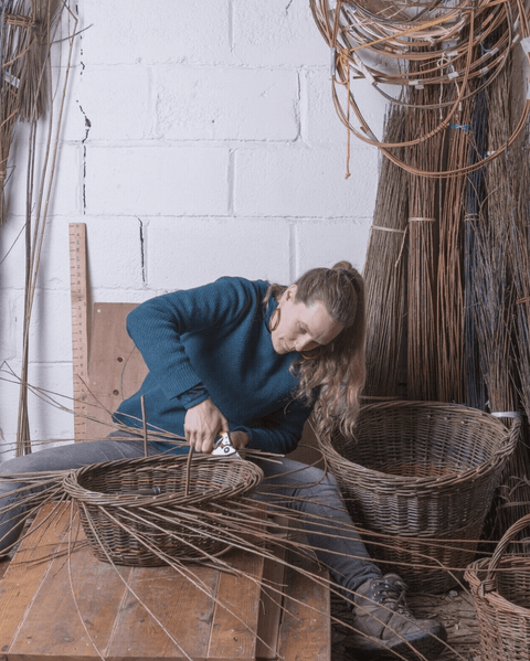 Colourful Willow Laundry Basket - Anna Liebmann - Made Scotland