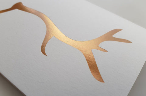 Copper Foil Stag Notecard - Pack of 8 - The Hunter Press - Made Scotland