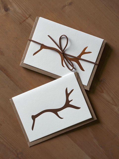 Copper Foil Stag Notecard - Pack of 8 - The Hunter Press - Made Scotland