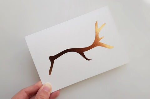 Copper Foil Stag Notecard - Pack of 8 - The Hunter Press - Made Scotland